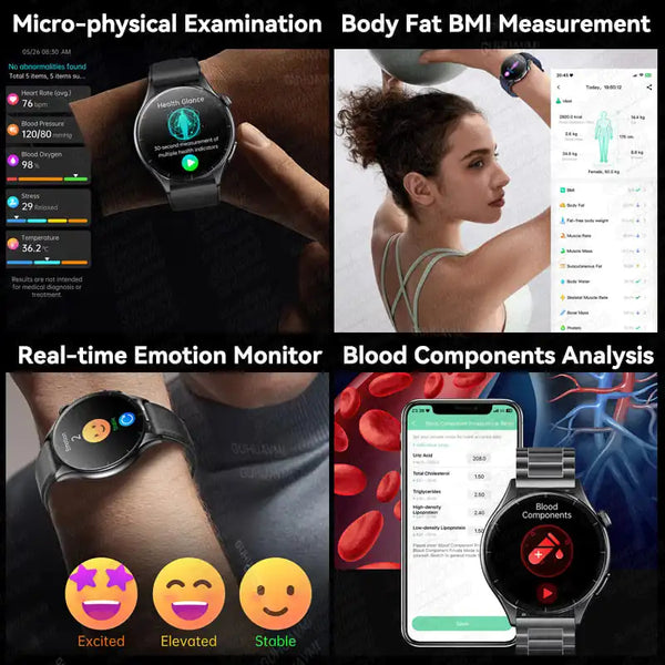 2025 ECG+PPG Smart Health Watch – NFC Fitness Tracker for Men & Women | Heart Rate, Blood Pressure, SpO2, Sleep, & Sports Smartwatch (Android/iOS) - Live Easy