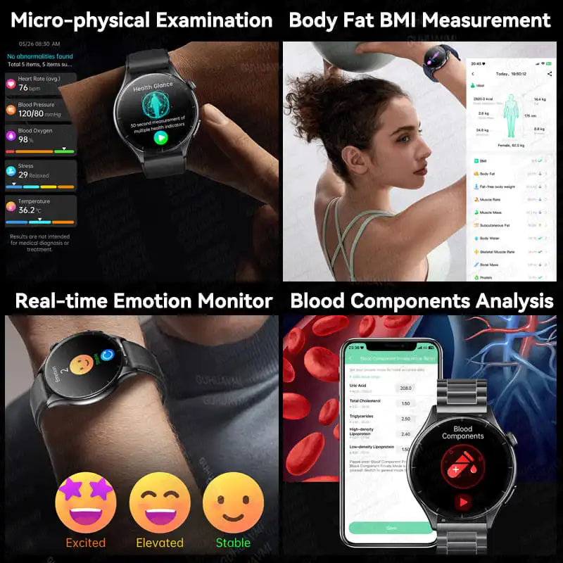 2025 ECG+PPG Smart Health Watch – NFC Fitness Tracker for Men & Women | Heart Rate, Blood Pressure, SpO2, Sleep, & Sports Smartwatch (Android/iOS) - Live Easy