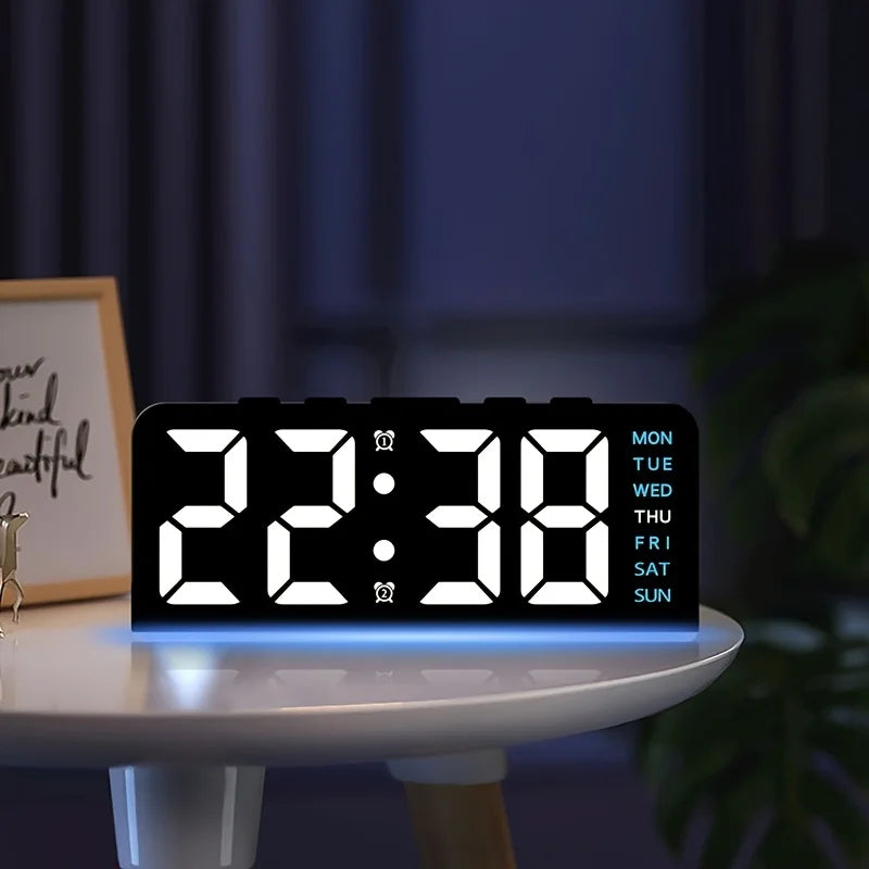 Digital LED Alarm Clock – Modern Desk & Bedside Clock with Dual Alarms, Snooze Function - Live Easy