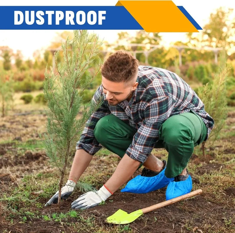 Disposable Non-Woven Shoe Covers – Anti-Slip, Waterproof, and Mud-Proof Booties | Household, Travel & Hotel Protective Shoe Covers (Plastic + Fabric) - Live Easy