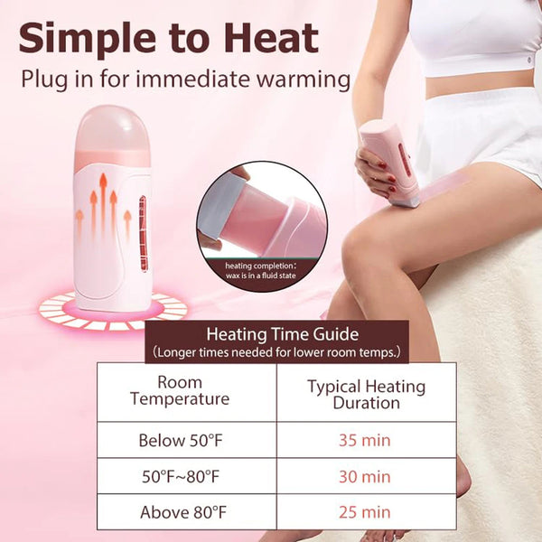 Unisex Roll-On Waxing Kit – Professional Hair Removal Set with Wax Warmer, Honey Cartridge & 100 Wax Strips