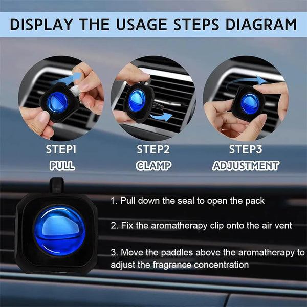 Car Vent Clip Air Freshener – Long-Lasting Essential Oil Odor Eliminator (0.14oz)