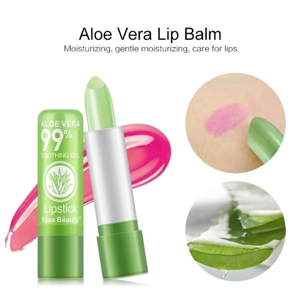 Aloe Vera Color-Changing Lip Balm Set – Moisturizing Magic Lipstick (12PCS)