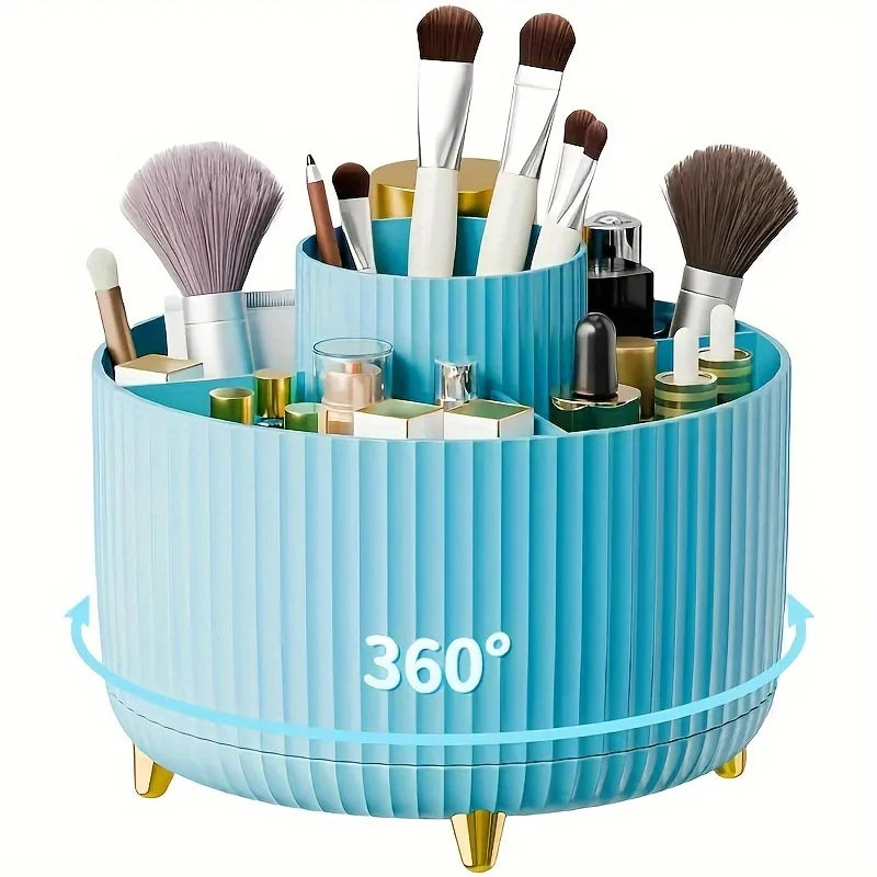 360° Rotating Cosmetic Storage Box – Multi-Functional Makeup Organizer with 5 Compartments - Live Easy