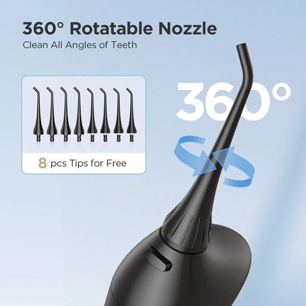 Rechargeable Water Flosser – Portable Oral Irrigator with 3 Modes, 300ML Tank & 6 Nozzles