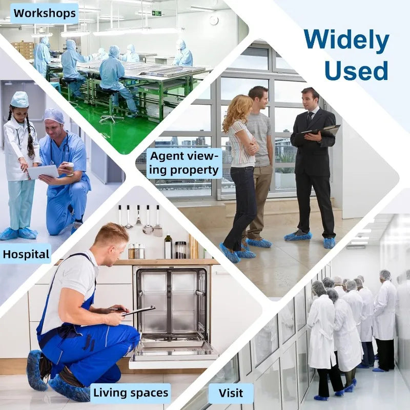 Disposable Non-Woven Shoe Covers – Anti-Slip, Waterproof, and Mud-Proof Booties | Household, Travel & Hotel Protective Shoe Covers (Plastic + Fabric) - Live Easy