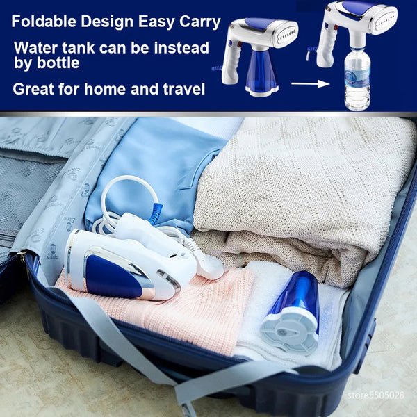 Foldable Clothes Steamer Iron – Portable Handheld Garment Steamer with Fast Heating & 3 Speeds