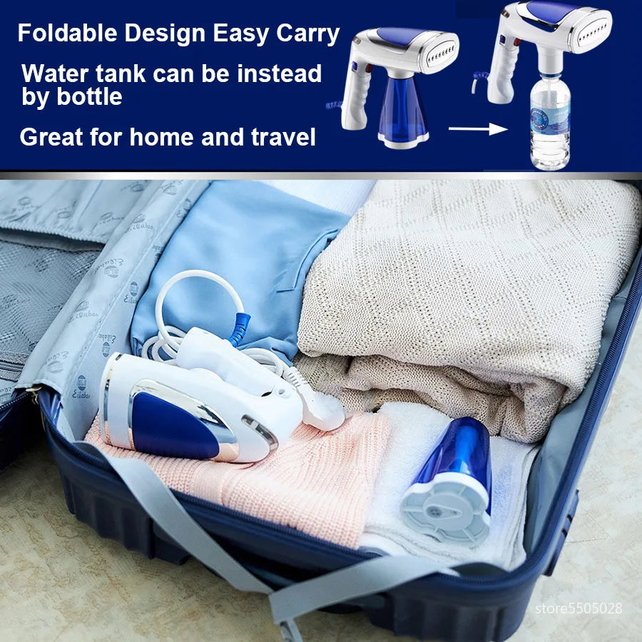 Foldable Clothes Steamer Iron – Portable Handheld Garment Steamer with Fast Heating & 3 Speeds