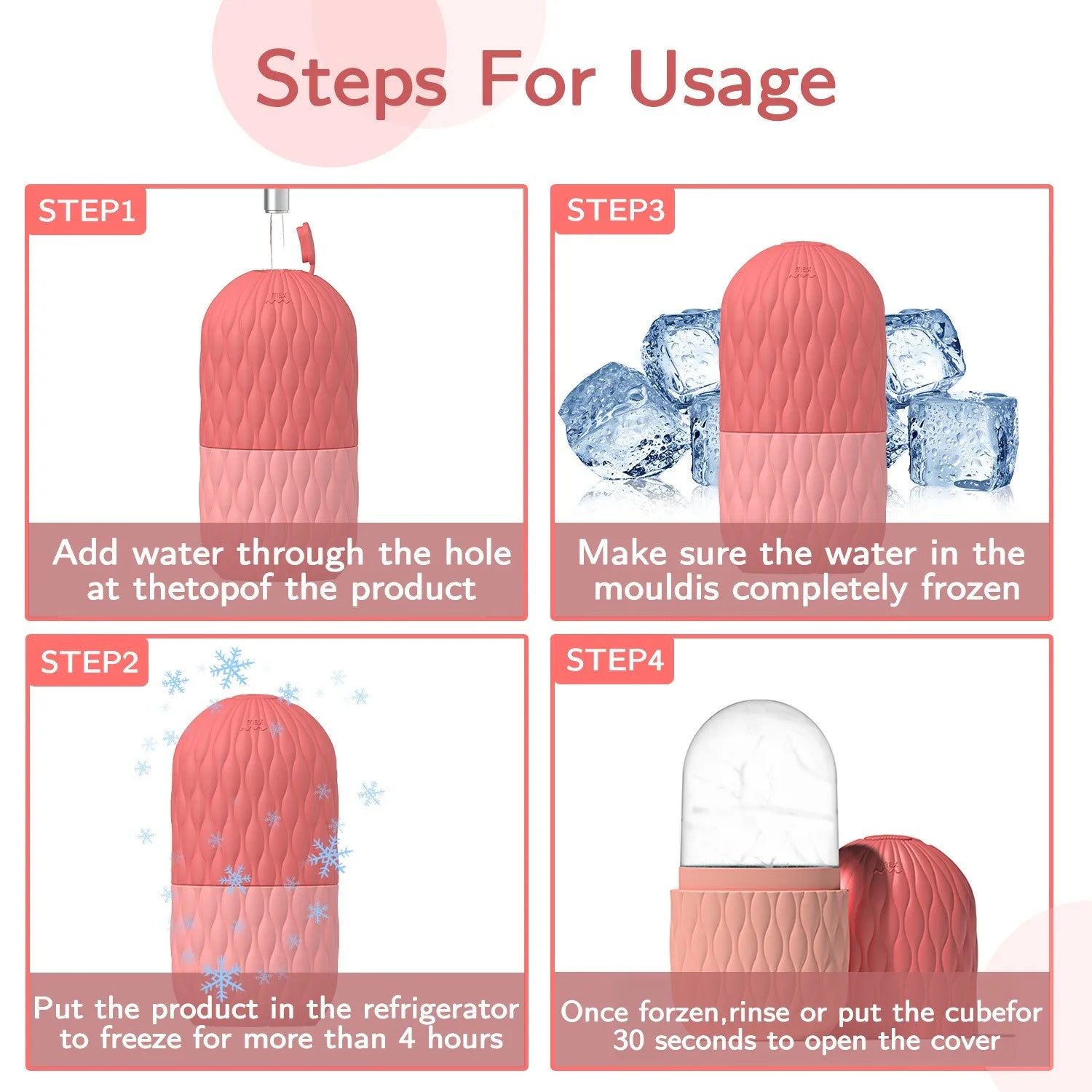 Ice Face Roller (1/3PCS Set) – Stainless Steel & Silicone Facial Roller for Skin Tightening - Live Easy