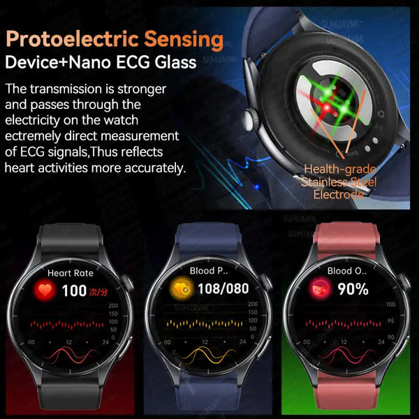 2025 ECG+PPG Smart Health Watch – NFC Fitness Tracker for Men & Women | Heart Rate, Blood Pressure, SpO2, Sleep, & Sports Smartwatch (Android/iOS) - Live Easy