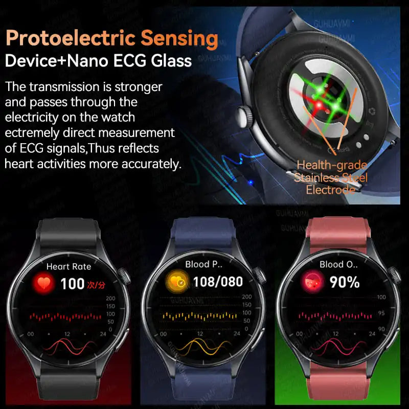 2025 ECG+PPG Smart Health Watch – NFC Fitness Tracker for Men & Women | Heart Rate, Blood Pressure, SpO2, Sleep, & Sports Smartwatch (Android/iOS) - Live Easy