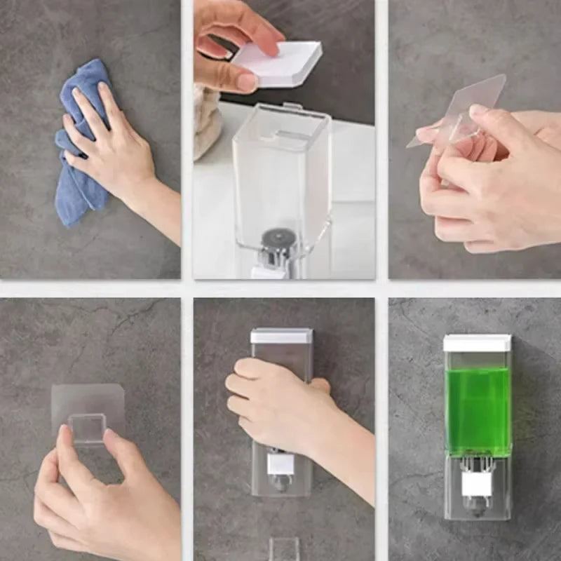 Wall-Mounted Press Soap Dispenser – Transparent Refillable & Leakproof
