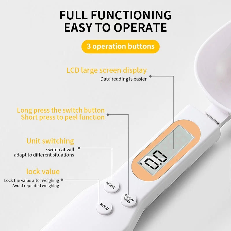 Digital Spoon Scale 500g/0.1g – LCD Food Measuring Tool for Coffee, Milk & Baking