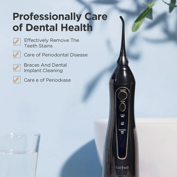 Rechargeable Water Flosser – Portable Oral Irrigator with 3 Modes, 300ML Tank & 6 Nozzles