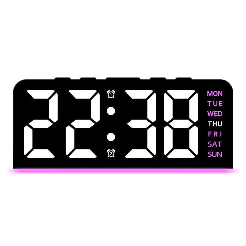 Digital LED Alarm Clock – Modern Desk & Bedside Clock with Dual Alarms and Snooze Function