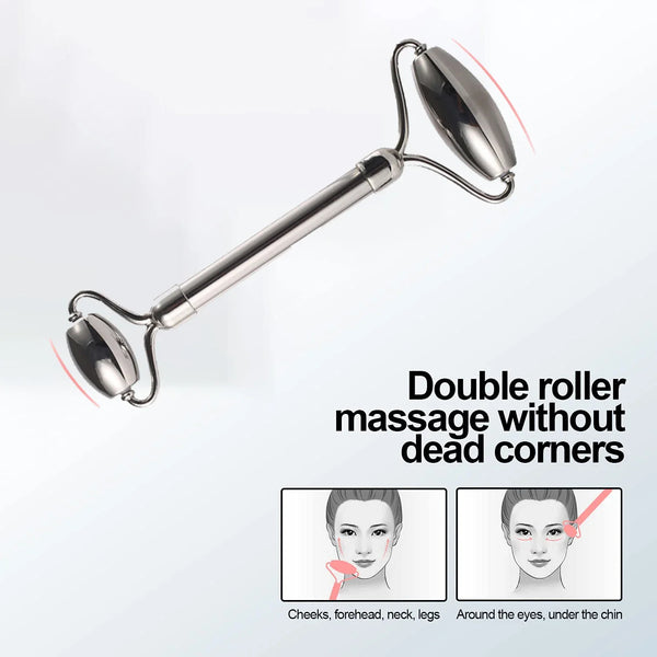 Ice Face Roller (1/3PCS Set) – Stainless Steel & Silicone Facial Roller for Skin Tightening - Live Easy