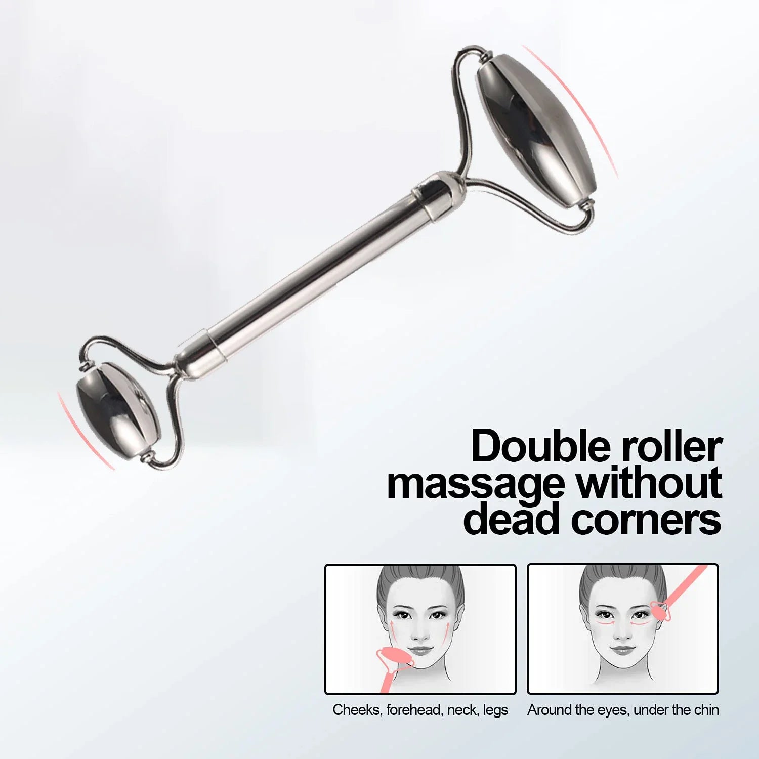 Ice Face Roller (1/3PCS Set) – Stainless Steel & Silicone Facial Roller for Skin Tightening - Live Easy