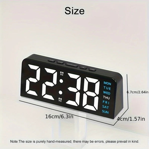 Digital LED Alarm Clock – Modern Desk & Bedside Clock with Dual Alarms, Snooze Function - Live Easy