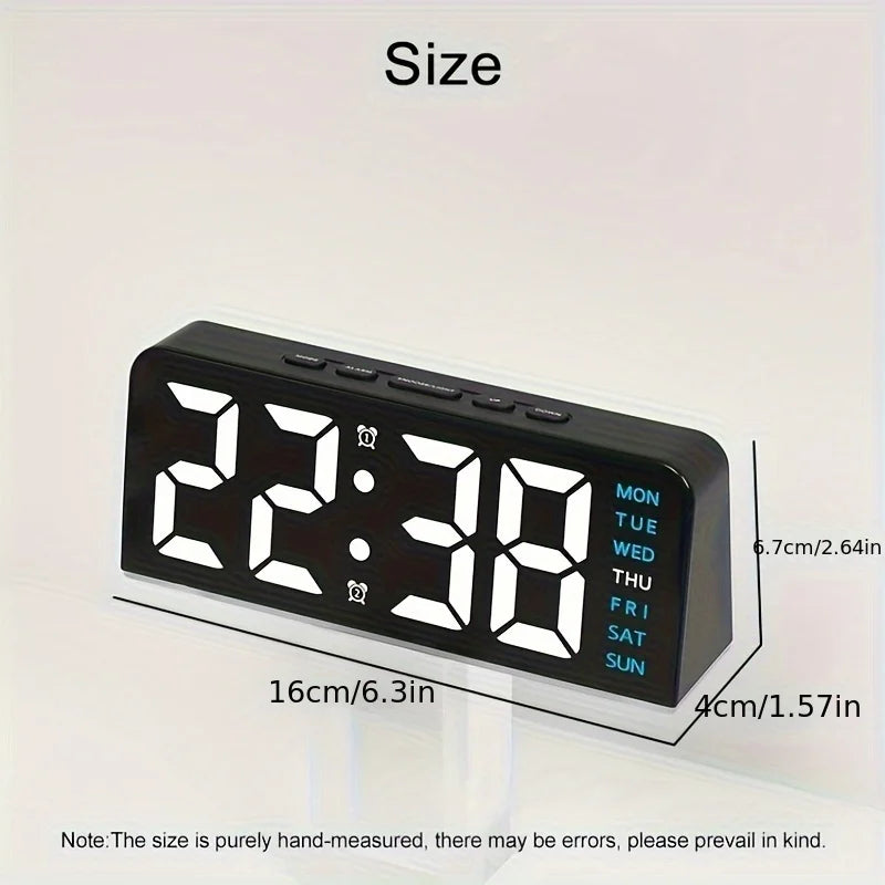Digital LED Alarm Clock – Modern Desk & Bedside Clock with Dual Alarms, Snooze Function - Live Easy