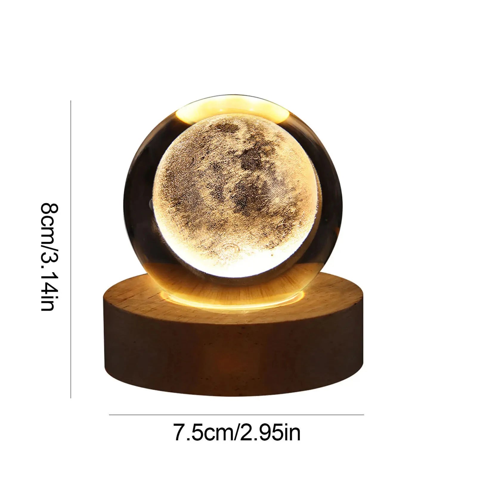 Crystal Ball LED Night Light Lamp 3D – USB Rechargeable Moon & Galaxy Table Lamp for Home Decor, Parties & Gifts