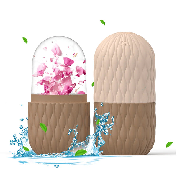 Ice Face Roller (1/3PCS Set) – Stainless Steel & Silicone Facial Roller for Skin Tightening - Live Easy