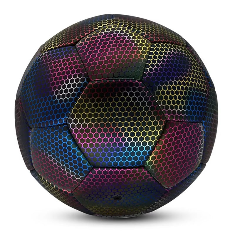 Reflective Football – Standard Size 5 Colorful PU Soccer Ball for Indoor & Outdoor Training