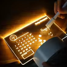USB-Powered LED Night Light with Message Board – Touch Writing Surface Desk Lamp with Warm White Ambient Light - Live Easy