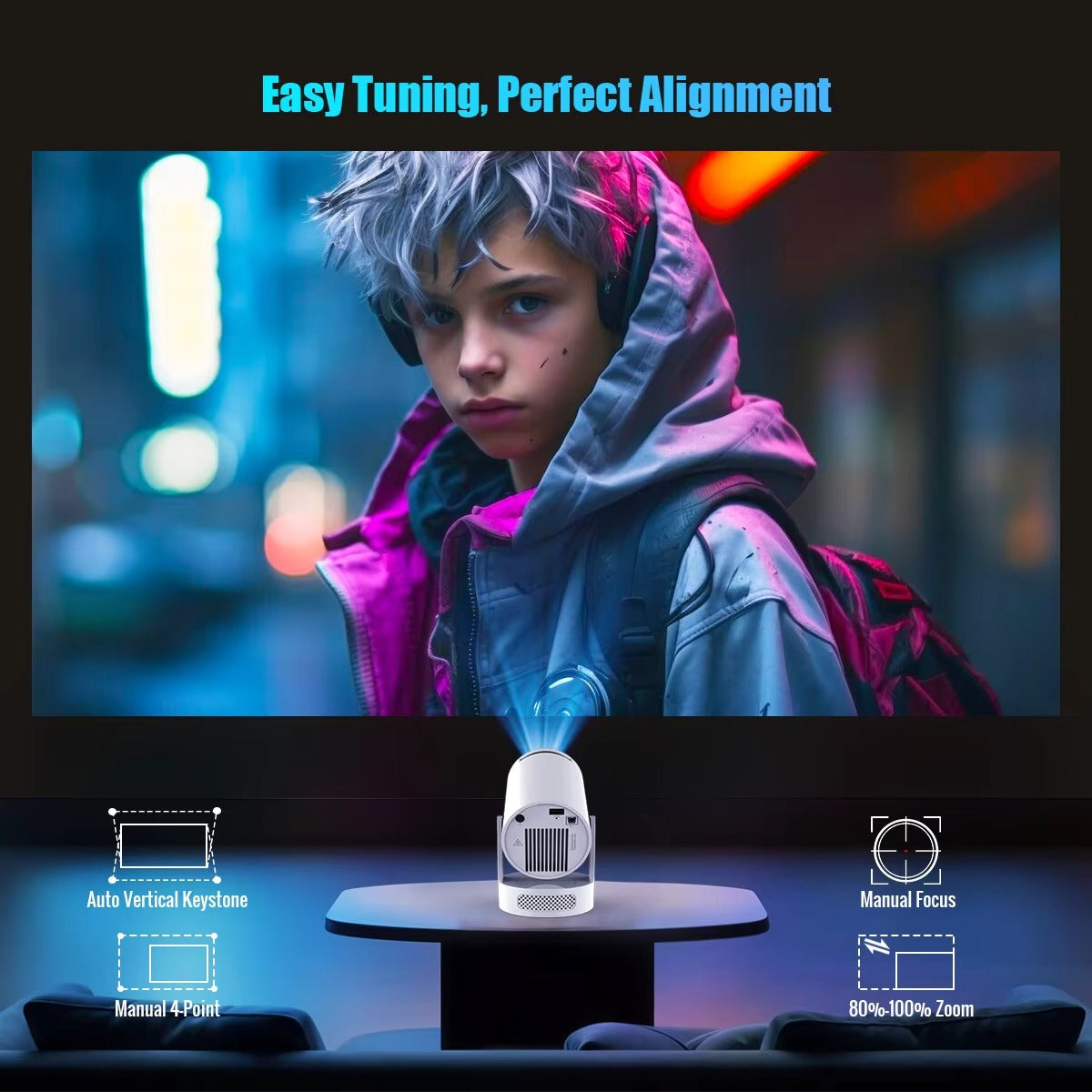 Magcubic HY300 & Pro+ Android 11 4K Projector – 290 ANSI Dual WiFi BT5.0 Portable Mini Cinema Projector | 180° Flexible Design for Home & Outdoor Entertainment - Live Easy