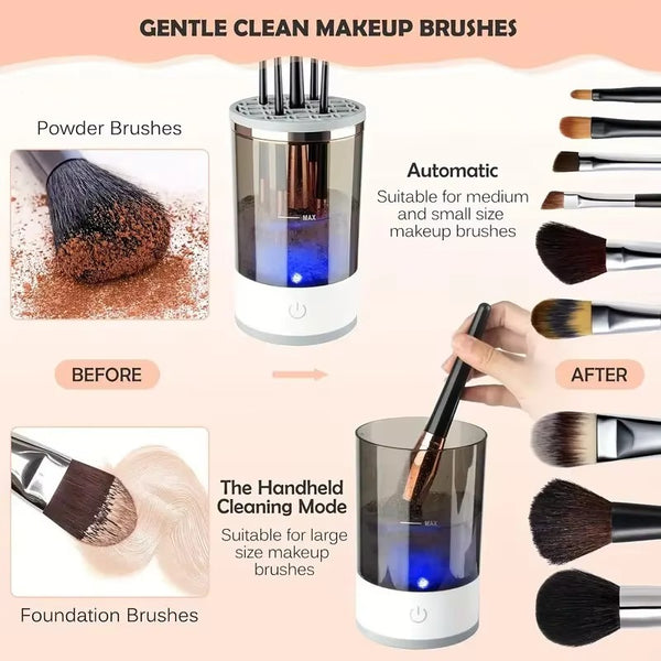 Electric Makeup Brush Cleaner with Rubber Makeup Machine Electric USB - Live Easy