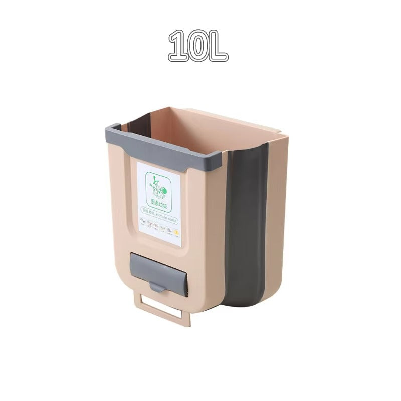 Foldable Hanging Trash Can – Smart, Space-Saving Waste Bin for Kitchen & Bathroom - Live Easy