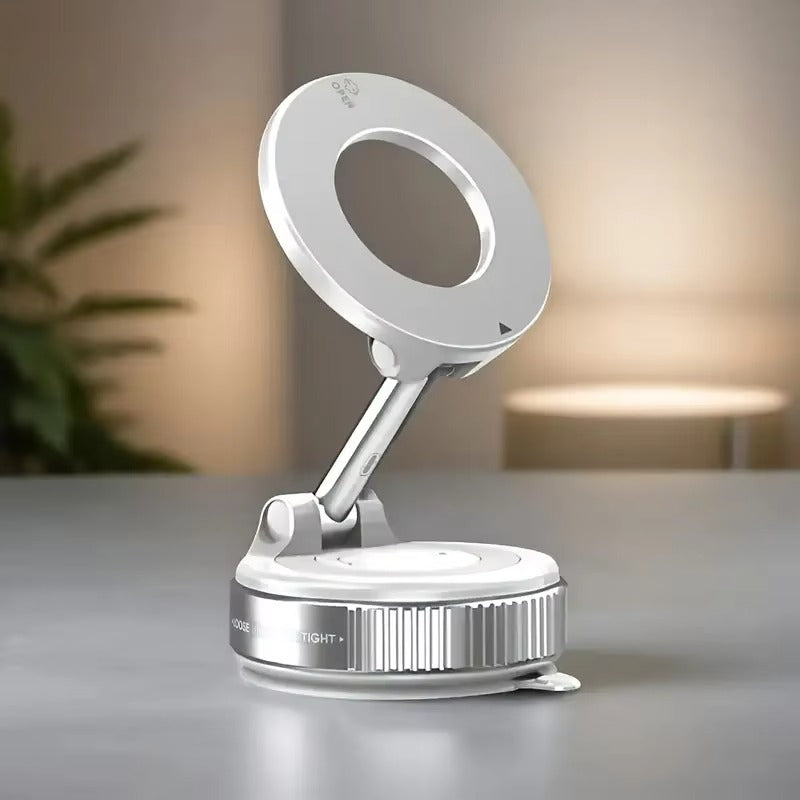 Magnetic Phone Holder – 360° Rotatable & Foldable Design with N52 Strong Magnet & Vacuum Suction Cup | Upgraded ABS Mount - Live Easy