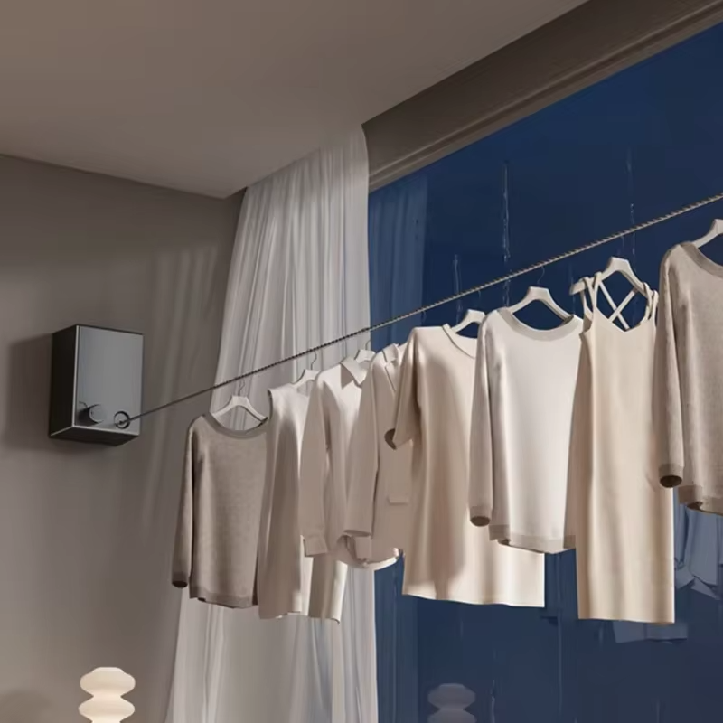 Retractable Stainless Steel Clothesline – Space-Saving Drying Made Simple! - Live Easy