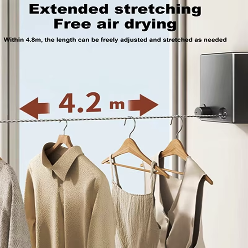 Retractable Stainless Steel Clothesline – Space-Saving Drying Made Simple! - Live Easy