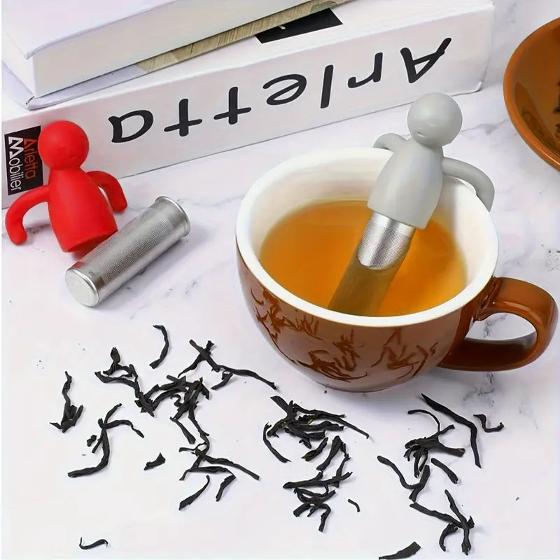 Set of 2 Stainless Steel Fine Mesh Tea Strainers – Heat-Resistant Silicone Handle Infusers for Loose Leaf Tea in Cups & Mugs - Live Easy