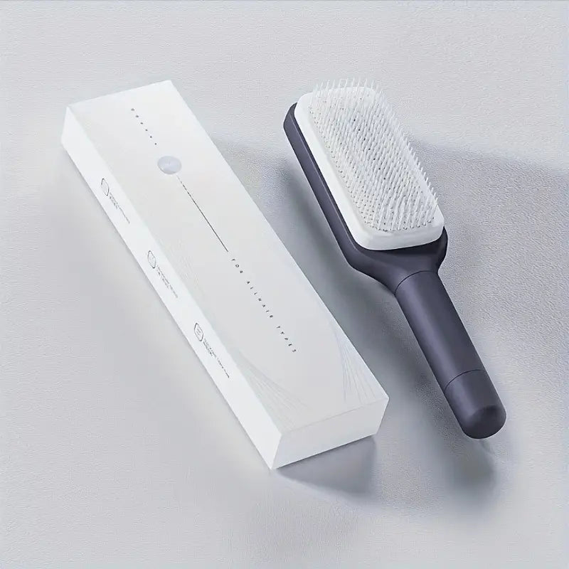 Women’s Rotating Hair Comb with One-Click Cleaning – Anti-Static Detangling Brush for Blow Drying & Styling - Live Easy