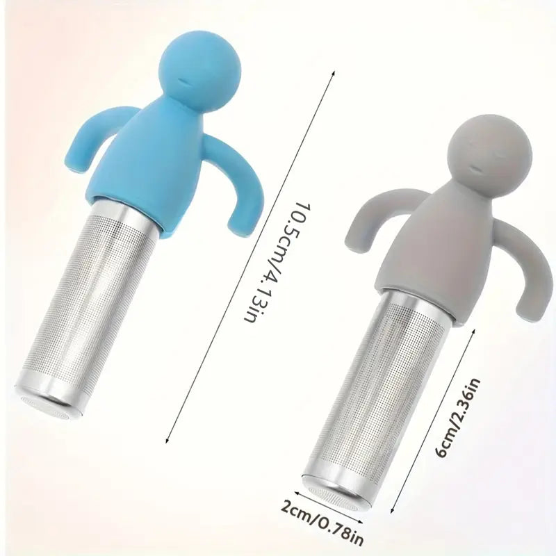 Set of 2 Stainless Steel Fine Mesh Tea Strainers – Heat-Resistant Silicone Handle Infusers for Loose Leaf Tea in Cups & Mugs - Live Easy