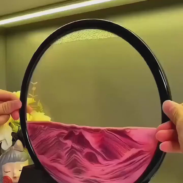 3D Hourglass Quicksand Moving Sand Art – Round Glass Deep Sea Sandscape Painting