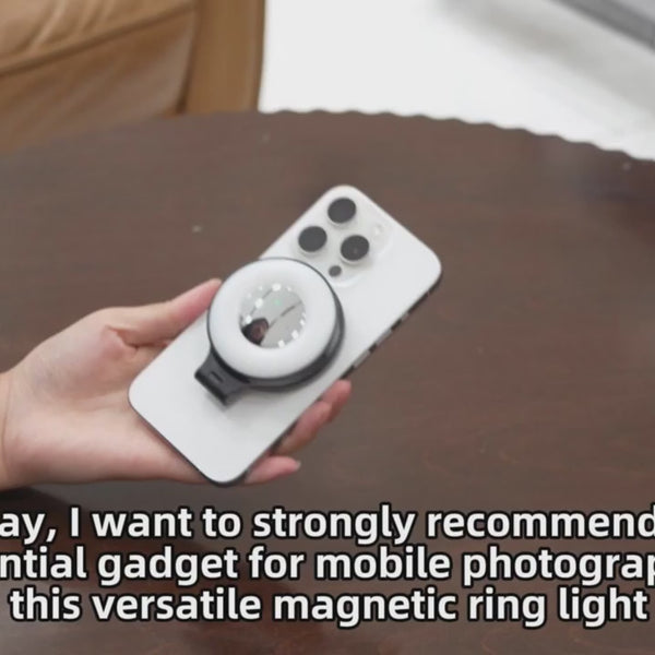 MagSafe Magnetic Fill Light for iPhone – Universal LED Selfie Ring Lamp with Retractable Flip Bracket