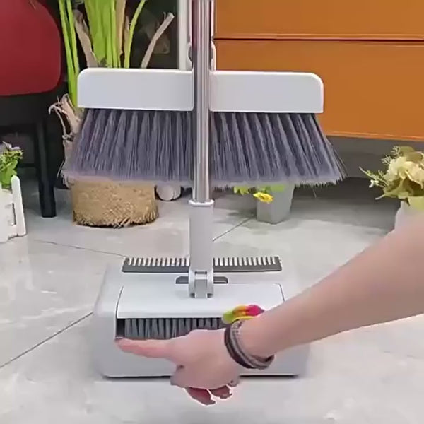 3-in-1 Broom Combo Set – Foldable Floor Brush, Dustpan & Squeegee | Multifunctional Non-Stick Hair Broom